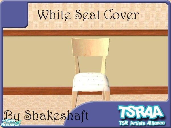 Sims 2 —  Light Pine Chair Seat Cover by TSR Archive — White Seat Cover part of the Modern Light Pine Kitchen Set **