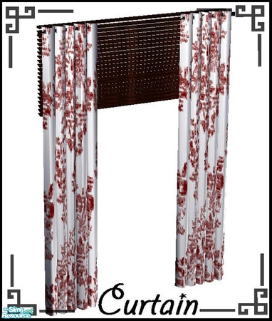 Sims 2 — Coloniallivingcurtain by Angela — New meshes in the same style as the original ones, only updated to current