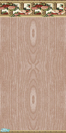 Sims 2 — Oak Hardwood with Floral Borders Wall - White Wash by Sheera — Part of my Oak Hardwood with Floral Borders Walls