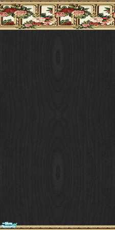 Sims 2 — Oak Hardwood with Floral Borders Wall - Classic Black by Sheera — Part of my Oak Hardwood with Floral Borders