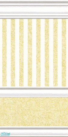 Sims 2 — jsf2CottageRBYStripeDuo by jsf — The chair-railed version of a softly textured light yellow and white striped