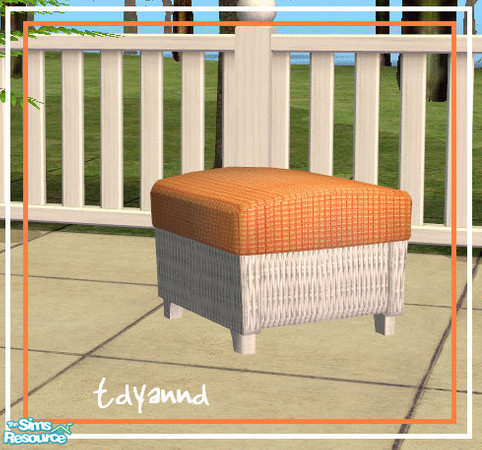 Sims 2 — White Wicker - Bijoux Recolor - Ottoman by tdyannd — A lovely ottoman, in a complete set, for your Sim\'s patio