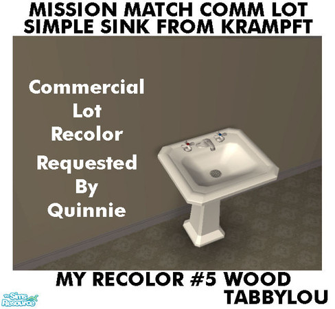 Sims 2 — TL - MM SimpleSinkKrampftComm Recolor05Wd by TabbyLou — My Recolor #5 wood Recolor of Simple Sink by Krampft
