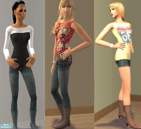 Sims 2 — C-Boots Set by jessicaciocler — Three Outfits.Three Styles.One pair of boots. Needs mesh from francisco. HAVE
