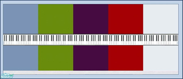 Sims 2 — Piano Key Wallpapers:  Collection 2 by msnicoleking — Bold colors with a piano key border to liven up your music