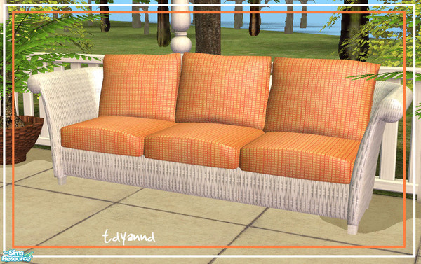Sims 2 — White Wicker - Bijoux Recolor - Sofa by tdyannd — A lovely sofa, in a complete set, for your Sim\'s patio based