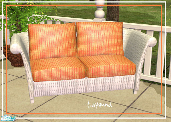 Sims 2 — White Wicker - Bijoux Recolor - LoveSeat by tdyannd — A lovely loveseat, in a complete set, for your Sim\'s