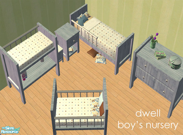 Sims 2 — Dwell Baby Boy\'s Nursery by agaliha5 — This is a recolor of SIMcredible\'s Amina nursery. I used fun prints