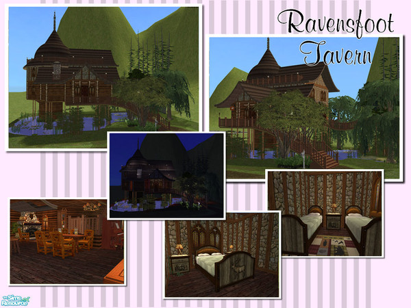Sims 2 — Ravensfoot Tavern by ScoobySnax — Ravensfoot is a friendly tavern with a welcoming hearth. A favorable drinking