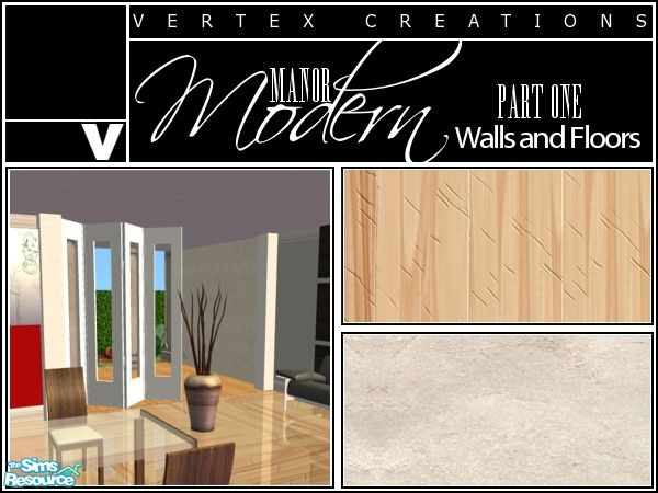 Sims 2 — Modern Manor Part One - Walls and Floors by Mirraaj — Part one of the Modern Manor collections, Walls and