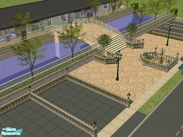 Sims 2 — Venecia\'s River Bridge by igoroskip — This is a wonderful lot with a bridge and little stores, this is ideal to