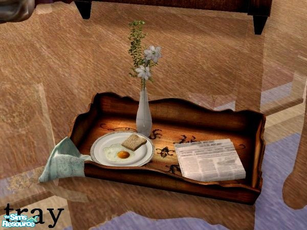 Sims 2 — San Francisco living : tray by kibanahnah — A set in deep brown and violet, with a touch of gold and beige. Make