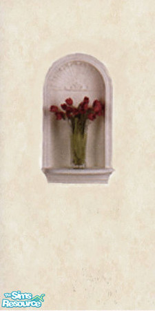 Sims 2 — Beighy Set by kollens — This set includes an inset with flowers & a hutch.