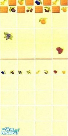 Sims 2 — Fruity Kitchen Tiles by Helenloki — Bright fruity tiles for the kitchen.
