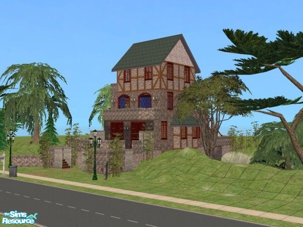 Sims 2 — MsB - Gorge House by MsBarrows — No one is quite sure why someone built a bridge over a small gorge in the