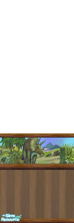 Sims 2 — Dinosaur Brown 1 by Lorah — Child walls - dinosaur and baby animals