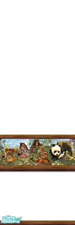 Sims 2 — Jungle Babies White 1 by Lorah — Child walls - dinosaur and baby animals