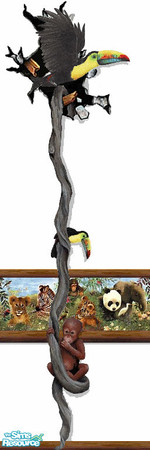 Sims 2 — Jungle Babies White 2 by Lorah — Child walls - dinosaur and baby animals