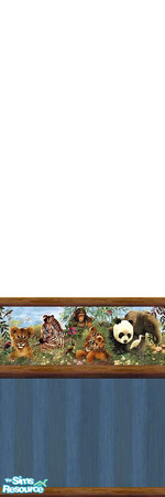 Sims 2 — Jungle Babies Blue 1 by Lorah — Child walls - dinosaur and baby animals