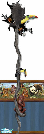 Sims 2 — Jungle Babies Blue 2 by Lorah — Child walls - dinosaur and baby animals