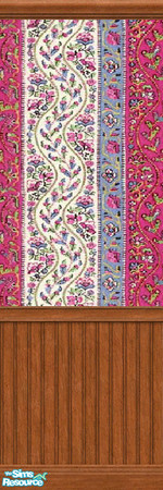 Sims 2 — "Nomadic Stripes" Wallpaper with Beadboard by stitchy — Part of the "nomad Stripes"
