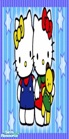 Sims 2 — kittyingardenbathwall1 by ead425 — hello kitty and stars