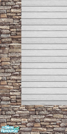 Sims 2 — White Vinyl With Ledgestone Left by mkoering — Vinyl & Rustic Ledgestone Siding Set. mikekoering@msn.com
