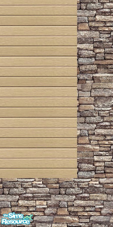 Sims 2 — Clay Vinyl With Ledgestone Right by mkoering — Vinyl & Rustic Ledgestone Siding Set. mikekoering@msn.com