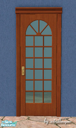 Sims 2 — Lafenetre glass door - wood finish by Windkeeper — You need to download "Lafenetre glass door updated"