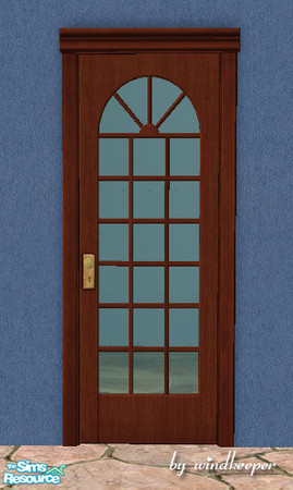 Sims 2 — Lafenetre glass door - dark wood by Windkeeper — You need to download "Lafenetre glass door updated"