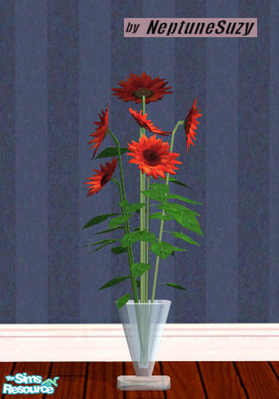 Sims 2 — NSC Potted Sunflower Plant 1 - Red by Neptunesuzy — Your sims will love this pretty plant! Enjoy! (*****TSRAA