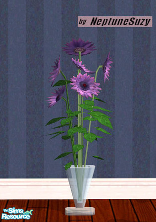 Sims 2 — NSC Potted Sunflower Plant 3 - Purple by Neptunesuzy — Your sims will love this pretty plant! Enjoy! (*****TSRAA