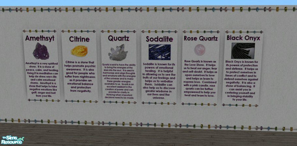Sims 2 — Amethyst Sign by HChangeri — This is a set created for new age/crystal shops. You will need Qortex's meshes for