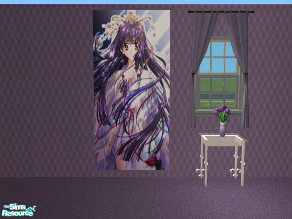 Sims 2 — Destined by jhardyzgurl4lyf — One of three anime pictures in purple shades. This set needs Qortex's 2 tile