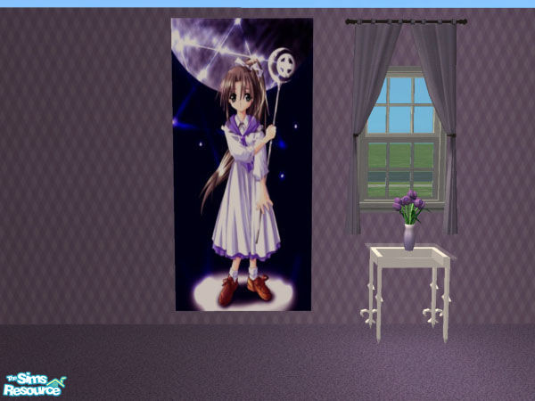 Sims 2 — Anime Occult by jhardyzgurl4lyf — One of three anime pictures in purple shades. This set needs Qortex's 2 tile