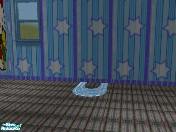 Sims 2 — Kitty in Garden toilet mat by ead425 — 22 items, 2 wall, 2 floors: bath door, wall lamp,mirror, braided rug,
