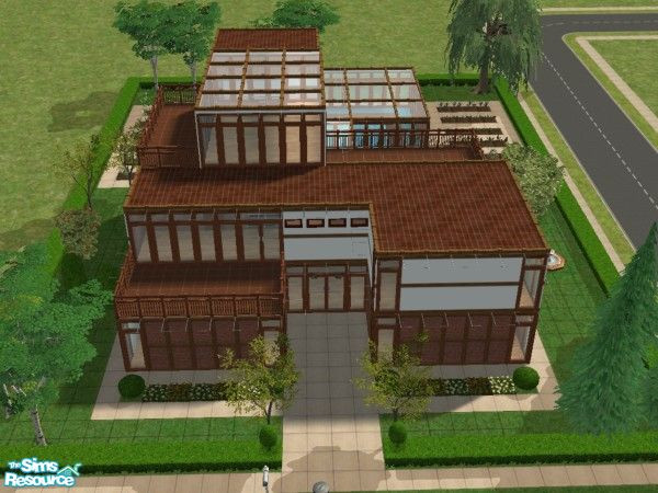 Sims 2 — Malmoe by annbra — Southern Sweden modern villa with poolhouse and vegetable garden.