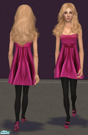 Sims 2 — Flirty - Pink Satin Dress by pretty_baby — hello. Long time no see:) Here are 5 Flirty Dresses for your teen
