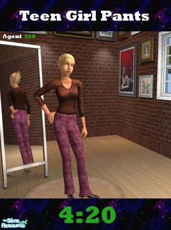 Sims 2 — Light Maroon Pants by Agent420 — This is a pair of nice light, not too warm pants. They are Maroon color and