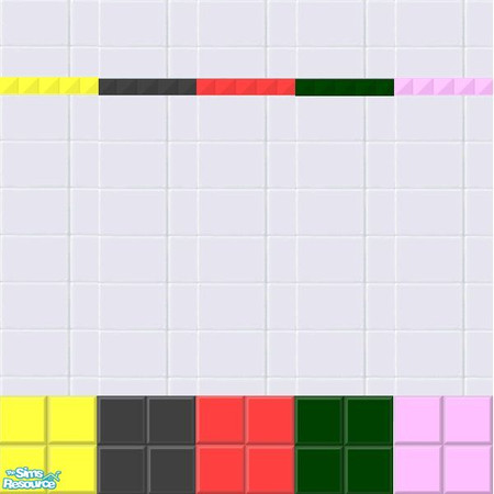 Sims 2 — Bathroom Set by queenmab75 — A set of tiled walls with matching floors.