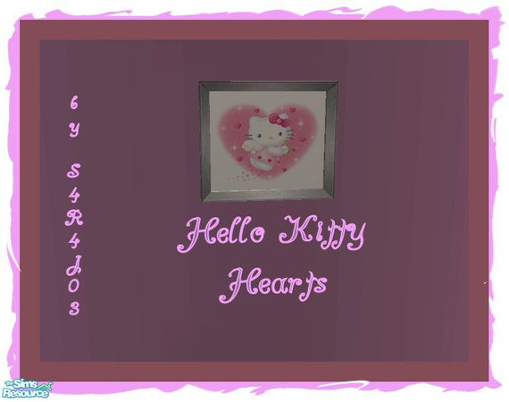 Sims 2 — Hello Kitty Hearts by S4R4J03 — Part of the Sanrio Picture Set.