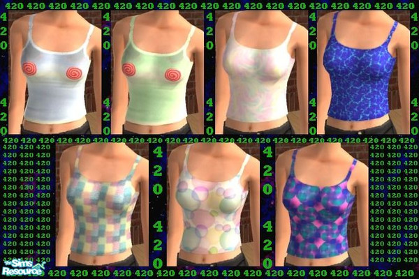 Sims 2 — Tank Top Fun Pack by Agent420 — Adult Females, time to get your money out. This fun pack is on it's way to