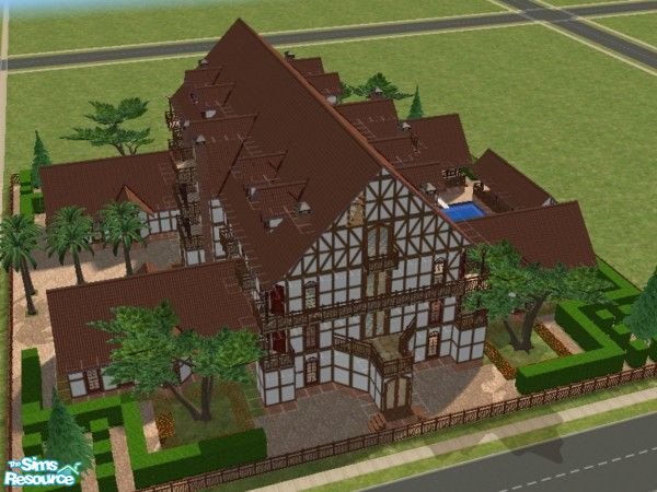Sims 2 —  by Hugoslem — This mansion has over 40 rooms, most of which are not furnished.