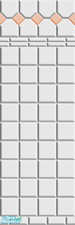 Sims 2 — Orange and White Tiles by Lorah — This orange and white tile wall may be included with homes submitted to TSR.