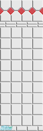 Sims 2 — Red and White Tiles by Lorah — This red and white tile wall may be included with homes submitted to TSR.