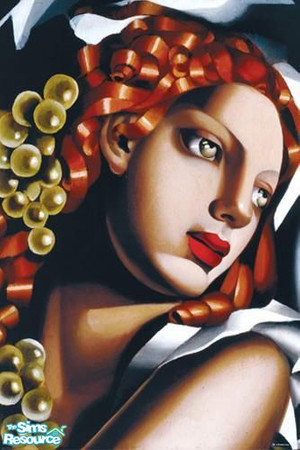 Sims 2 — Vintage Art Print Set - Lady 3 by Gumby_Girl — 5 recolours of \'Artig\' by Andreas Kriegsloch from the Freetime