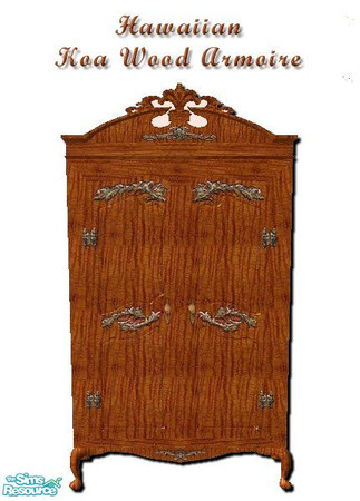 Sims 2 — Hawaiian Koa Wood Set Dresser by iwubu — Pure Koa, native to Hawaii and nearly extinct. Koa wood is bright and