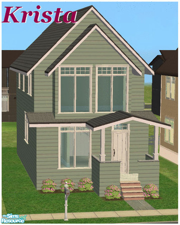 Sims 2 — Krista by kjmcd83 — This two floor home, is built on a 1x2 lot. The home features custom windows, and a bright