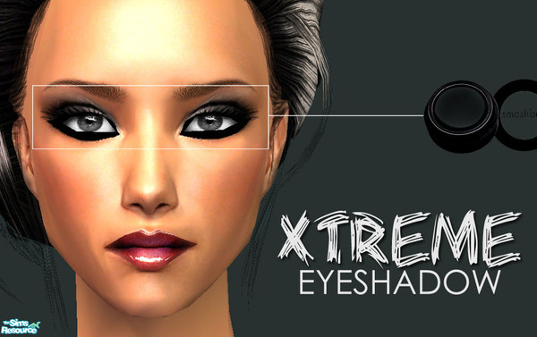 Sims 2 — Xtreme Eyeshadow by 06bek — This is an eyeliner, mascara and blended black/silver eyeshadow in one. Found in the