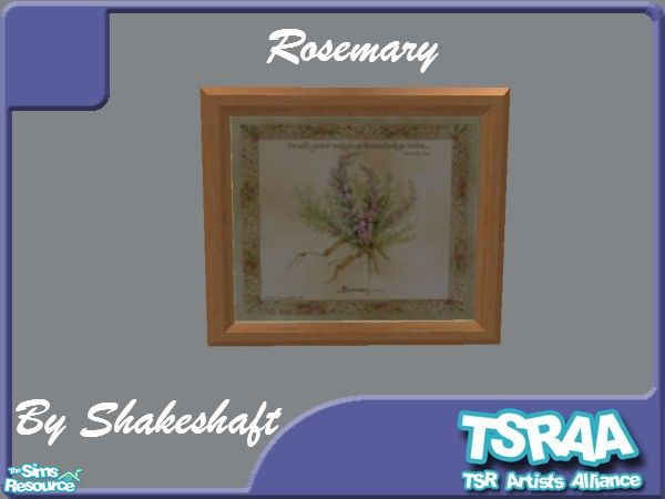 Sims 2 — Rosemary by TSR Archive — Rosemary is part of a Set of 4 Herb Pictures, Lavender, Mint, Rosemary and Thyme. **